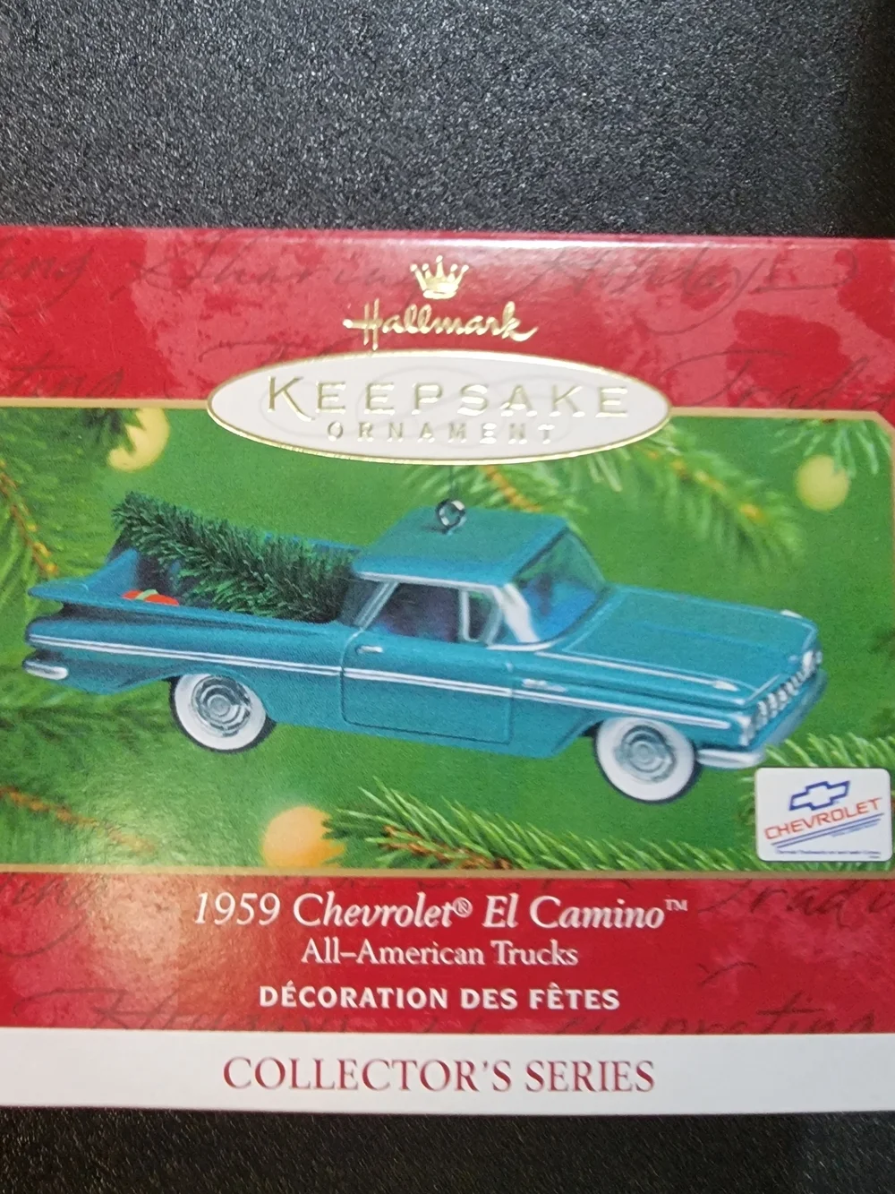 Hallmark Keepsake 1959 Chevrolet El Camino Teal Ornament